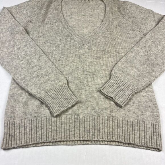 BP Studio Womens Cashmere V-Neck Sweater Gray Long Short Sleeve Pullover S/M - Picture 2 of 11